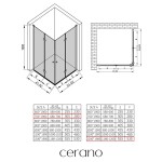 CERANO - Sprchovací kút Volpe Duo Ľ/P - 6 mm - čierna matná, transparentné sklo - 70x120x190 - zalamovacia CER-521059