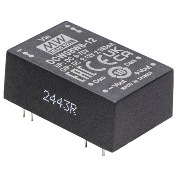MEAN WELL DCW08W8-05 DC / DC menič napätia 24 V -5 V -0.880 A 8 W; DCW08W8-05