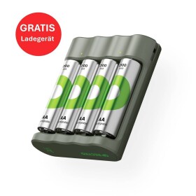 GP Aktion Gratis Ladegerät USB-Modell Ladegerät GP B441 inkl. 4x AA-Akku tužkový akumulátor typu AA Ni-MH 2100 mAh 1.2 V 1 sada; GPRCKCHB441U994