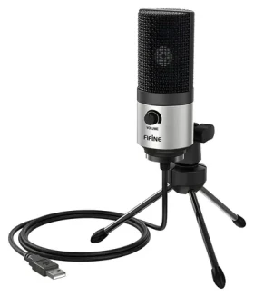 FIFINE K669BS strieborná / stolný mikrofón / kondenzátorový / trojnožka / USB (K669BS)