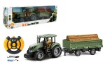 Mamido Mamido Traktor na diaľkové ovládanie Farmár 2,4 GHz s prívesom a efektmi