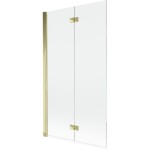 MEXEN - MIST vaňová zástena 100x150 cm 6mm 2-s, zlatá, číra, ľavá 8A9-100-002-50-00-L