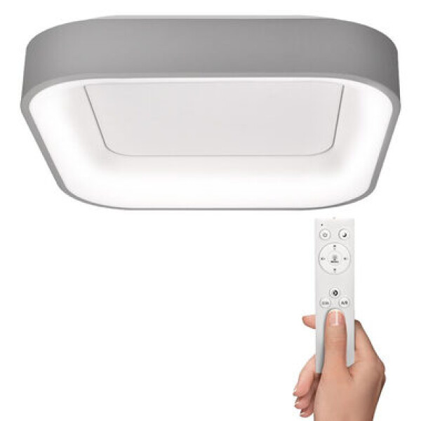 Solight WO769-G LED stropné svetlo štvorcové Treviso 48W šedá / 2880lm / stmievateľné / diaľkové ovládanie (8592718026752)