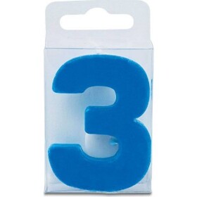 Sviečka v tvare číslice 3 – mini, modrá - Stadter