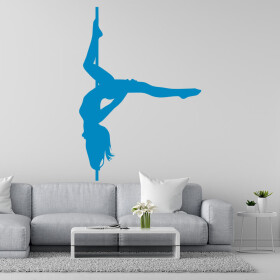 Veselá Stena Samolepka Pole dance Farba: modrá, Veľkosť: 60 x 42 cm