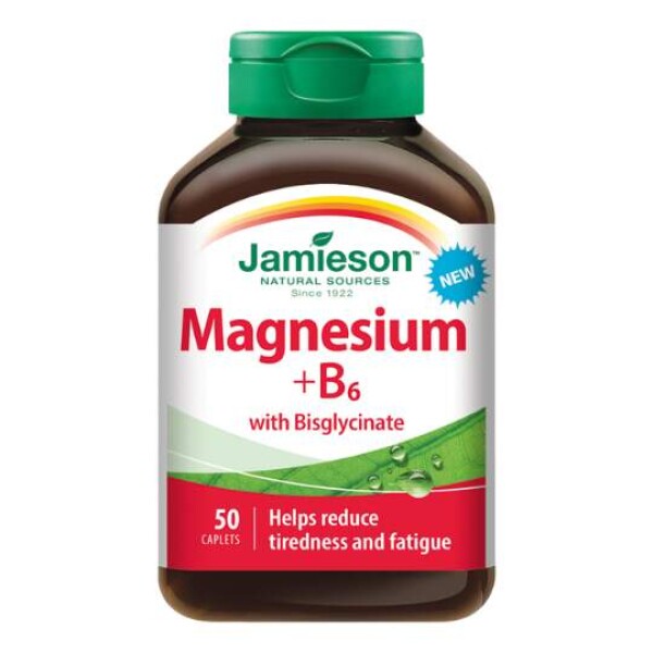 JAMIESON Horčík + vitamín B6 s bisglycinátom a vitamínmi B1 a B12 50 tabliet