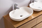 CERANO - Kúpeľňová skrinka Carole + doska pod umývadlo Navira Slim - 18 mm - dub medový - 140x49, 8x46 CER-8050BD82823