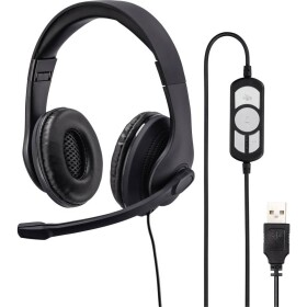 Hama Počítače slúchadlá do uší káblové stereo čierna regulácia hlasitosti, Vypnutie zvuku mikrofónu; HS-USB300