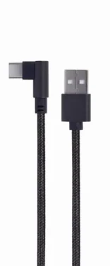 Gembird USB 2.0 A (M) - USB-C (M) kábel uhlový / 0.2m / čierny (CC-USB2-AMCML-0.2M)