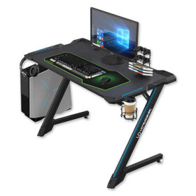 Ultradesk Space V2 sivá / Herný stôl / 113 x 61 x 77 / LED osvetlenie (UDESK-SP-BK)