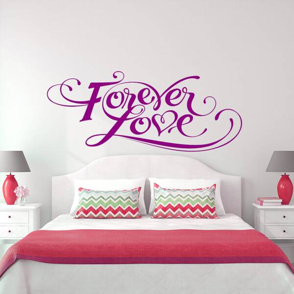 Veselá Stena Samolepka Forever love Farba: fialová, Veľkosť: 100 x 40 cm