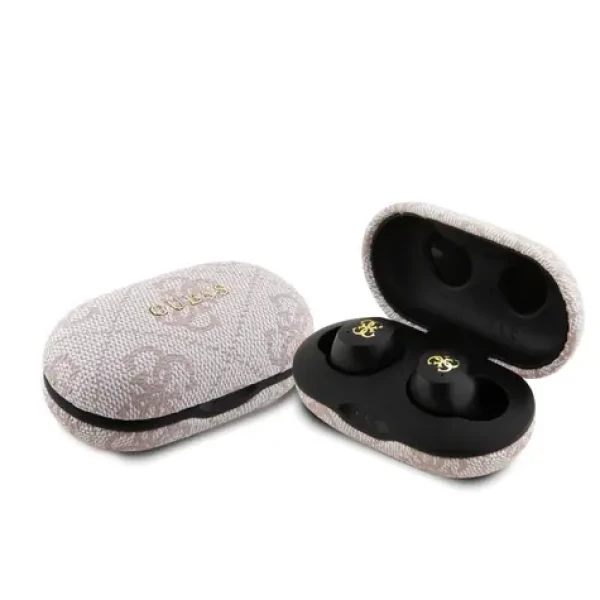 Guess True Wireless 4G PU Metal Logo ružová / Bezdrôtové slúchadlá / Bluetooth 5.3 / IPX5 / USB-C (57983118815)