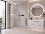 CERANO - Sprchová zástena Walk-in Onyx L-ľavá vzpera - 8 mm - čierna matná, ryhované sklo - 150x200 CER-8050BD773