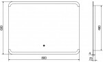 MEXEN - Nida zrkadlo s osvetlením 80 x 60, LED 600 9806-080-060-611-00