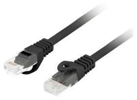Lanberg Cat6 čierna / Patch kábel / UTP / 2 m / LSZH / CU / Fluke Passed (PCU6-10CU-0200-BK)