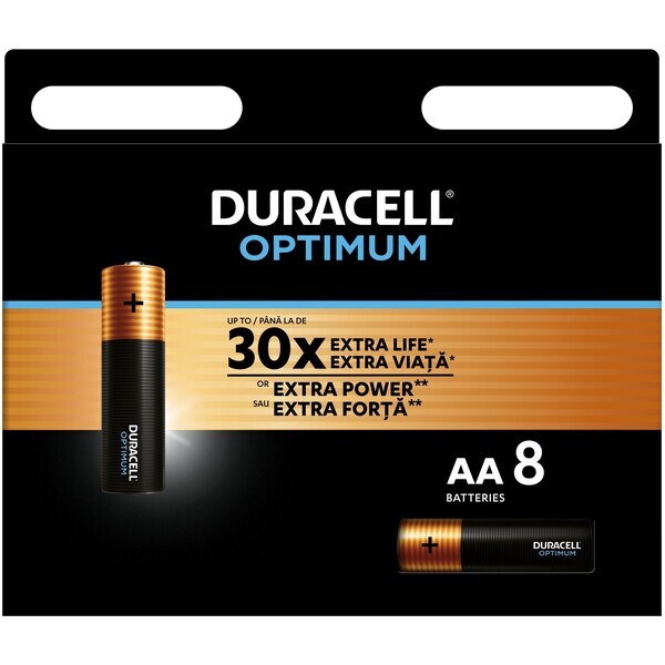 DURACELL - Optimum alkalická batéria ceruzková AA 8 ks (42386)