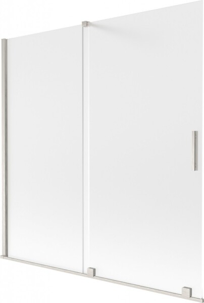 MEXEN/S - Velar dvojkrídlová posuvná vaňová zástena 160 x 150, dekor, nikel kartáčovaný 896-160-000-31-97