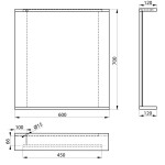 AQUALINE - KORIN STRIP zrkadlo s LED osvetlením 60x70x12cm, dub platin KO990S