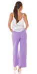 Sexy Koucla Highwaist Cloth Pants with Belt lilac L