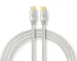 Nedis Profigold Fabritallic / Kábel USB / USB-C - USB-C / USB 2.0 / 480 Mbps / 10 W / 2 m (CCTB60700AL20)