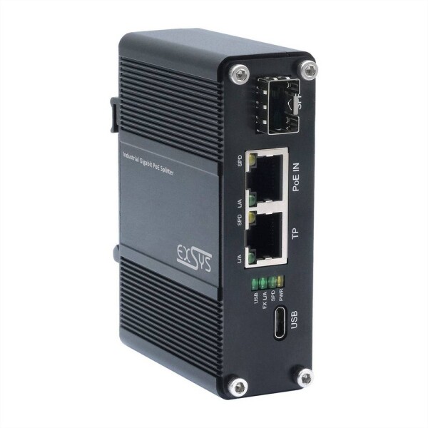 Exsys EXSYS - PoE Splitter EX-60328 - Switch - 1 Gbps PoE splitter; EX-60328