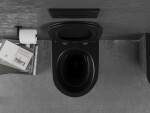 MEXEN - Lena Závesná WC misa vrátane sedátka s slow-slim, duroplast, čierna mat / strieborný vzor 30224072
