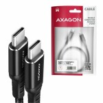 AXAGON prepojovací synchronizačný a nabíjací kábel USB 2.0 typ C/PD 60W / Dĺžka 1.0 m / čierna (BUCM-CM10AB)