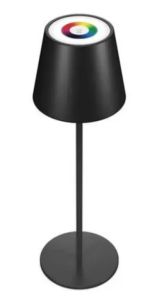 RealPower LED TableLight 360 čierna / Stolná LED lampa / RGB / Stmievateľná / Akumulátor 1800 mAh / IP44 (458431)