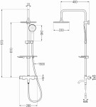 MEXEN/S - KT40 vaňový stĺp s termostatickou batériou, ružového zlata 779004093-60