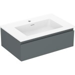 MEXEN/S - Orio kúpeľňová skrinka 70 cm s umývadlom Otis, 1 šuplík, grafit mat/biela mat 91A10-07023-1-BF66-W18M01