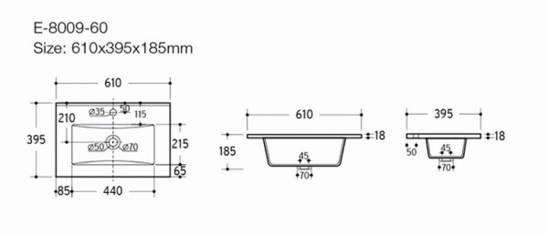 COMAD - Nábytkové umývadlo DANCE 60cm 5907441295734