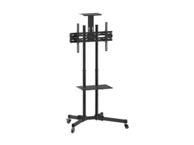 Equip Podlahový stojan TV čierna / Podlahový stojan TV / 37 "-70" / nosnosť 50 kg / VESA 600x400 / výškové nastavenie (650603)