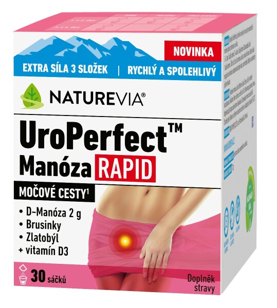 NATUREVIA Uroperfect manóza rapid prášok vo vrecúškach 30 ks