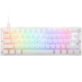 Ducky One 3 Aura Mini Gateron Baby Kangaroo biela / herná klávesnica / podsvietená / mechanická / drôtová USB-C / US (DKON2161ST-KUSPDAWWWWG1)