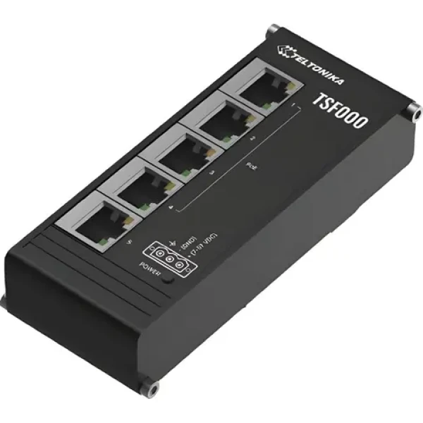 Teltonika TSF000 / Priemyselný switch / 5- Port / 100 Mbps / PoE+ 120 W / bez manažmentu (TSF000000000)