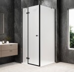POLYSAN - GLOBE GUN METAL štvorcová sprchová zástena 800x800, matné sklo, ľavá GB1080-3215MLGM
