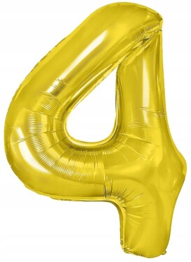 Mamido Fóliový balónik číslo 4 zlatý 40 cm