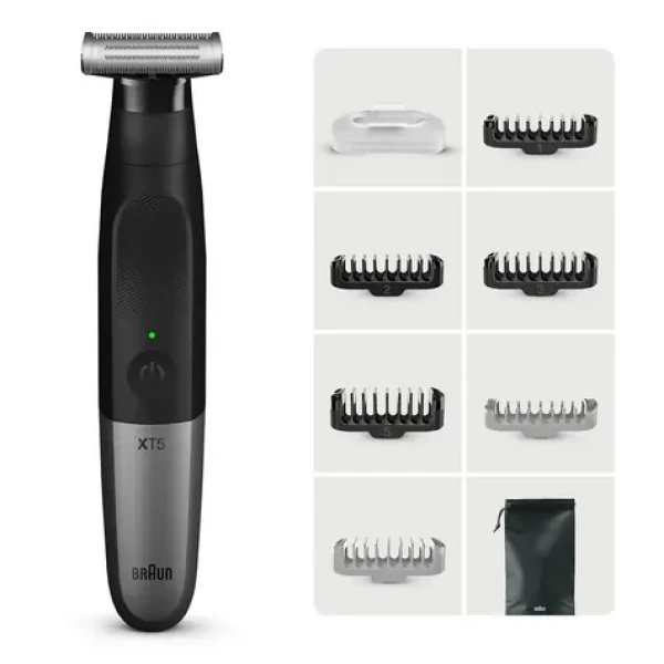 Braun Series X XT5200 čierna/strieborná / Zastrihávač / pánsky / vodeodolný / tvár a telo / 0-5 mm (7500435215121)