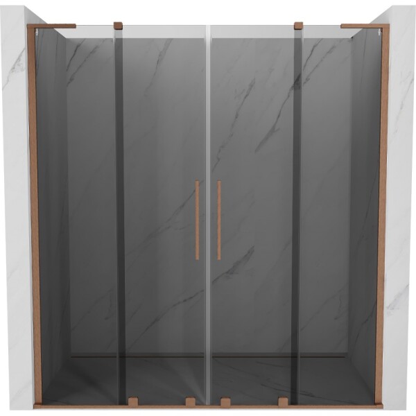 MEXEN/S - Velar L Duo posuvné sprchové dvere 200, grafit, meď kartáčovaná 871-200-003-42-65