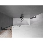 MEXEN/S - Velar L dvojkrídlová posuvná vaňová zástena 85 x 150, transparent, čierna 896-085-003-01-70