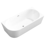INVENA - Vaňa voľne stojaca k stene, ryhovaná 170 Glamour Trend, pravá, sifón chróm AN-02-11P-KPL
