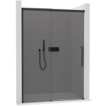 CERANO - Sprchové posuvné dvere Lantono L/P - 8 mm - Soft-Close - čierna matná, grafitové sklo - 140x195 CER-8050BD7239