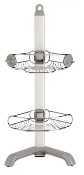 Simplehuman Nastaviteľný set poličiek a držiaka do sprchy/ – rohový/ matná oceľ/ elox.hliník (BT1064)