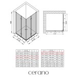 CERANO - Sprchovací kút Volpe Duo Ľ/P - 6 mm - chróm, transparentné sklo - 80x60x190 - zalamovacie CER-480175