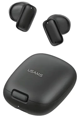 USAMS ID25 čierna / TWS slúchadlá do uší / Bluetooth 5.3 / dotykové ovládanie (BHUID01)