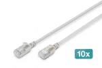 Digitus CAT 6A F/FTP Slim šedá / Patch kábel / 5 m / AWG 32/7 / 10 Gbit / s / PoE + / 10 ks (DK-1632-A-050S-10)