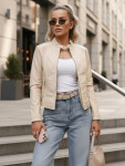 Dámska kožená bunda béžová FashionStreet TY5652 S