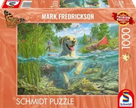 Schmidt Puzzle Psie láska: Žltý labrador na rybárskej výprave