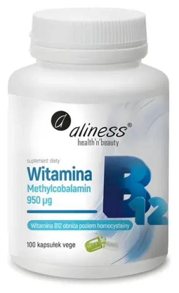 Aliness Vitamín B12 Methylcobalamín 950 µg / Výživový doplnok / 100 kapsúl / bez lepku / bez cukru