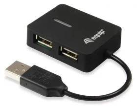 Equip Hub USB 2.0 čierna / 4 porty / 480 Mbit/s (128952)